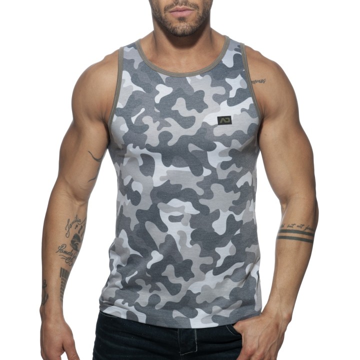 Addicted Washed Camo Tank Top AD801