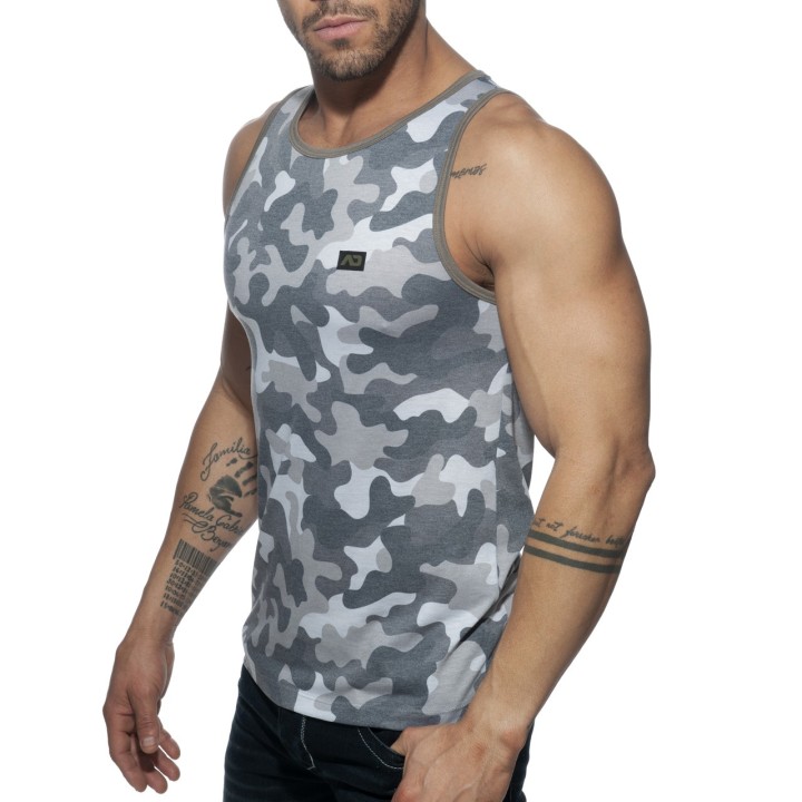 Addicted Washed Camo Tank Top AD801