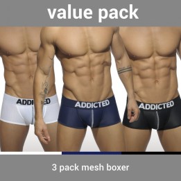 Addicted 3-Pak Bokserki Mesh Push Up AD477P