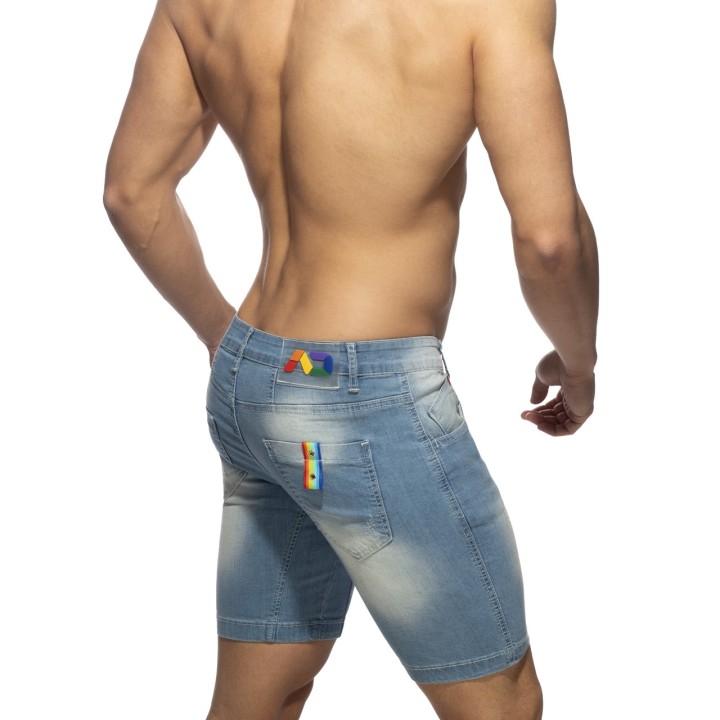 Addicted Rainbow Tape Bermuda Jeans AD990