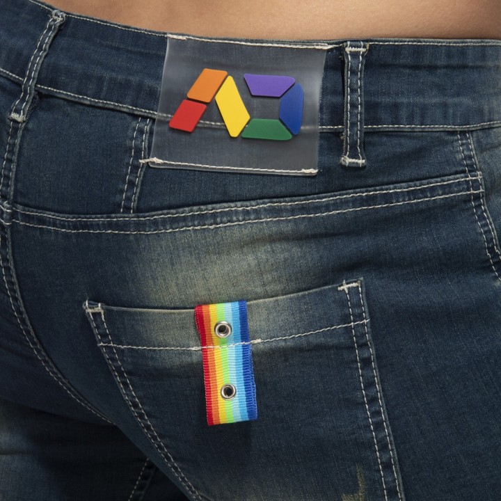 Addicted Rainbow Tape бермуди дънки AD990