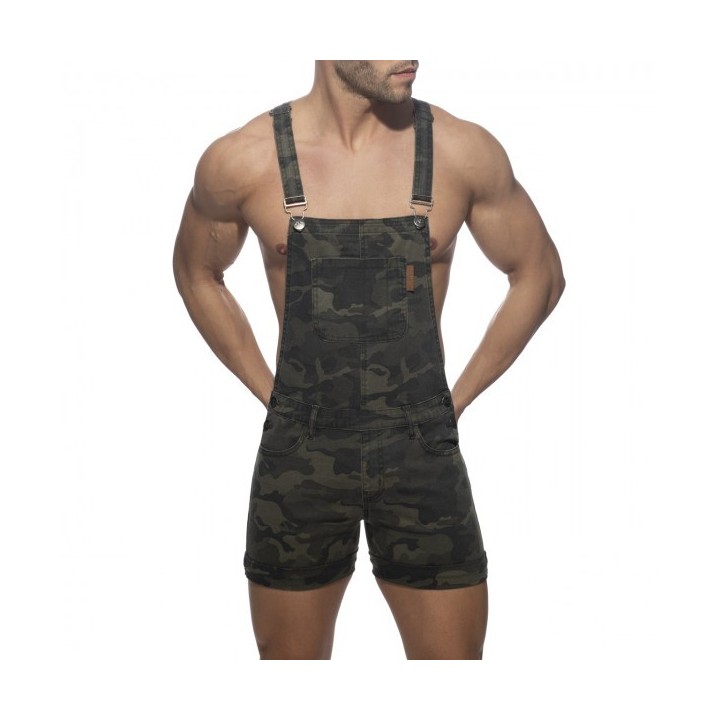 Addicted Tarnfarbener Jeans-Overall AD1106