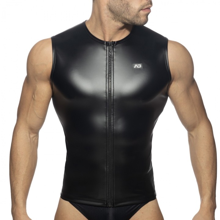 Addicted Zip Non Sleeves Fetish Shirt AD1036