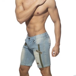 Addicted Bermudy Jeansowe z Łatami AD1096