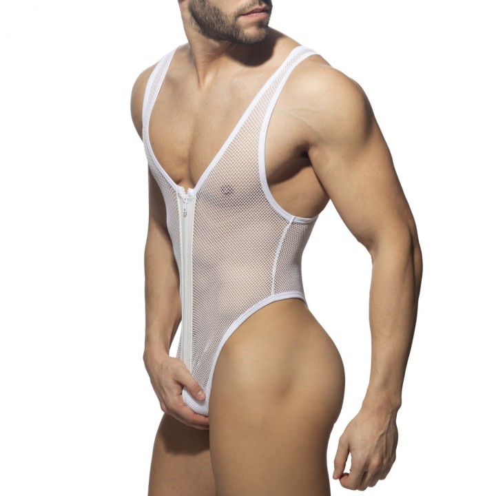 Sieťové body-tanga na zips Addicted ADF151