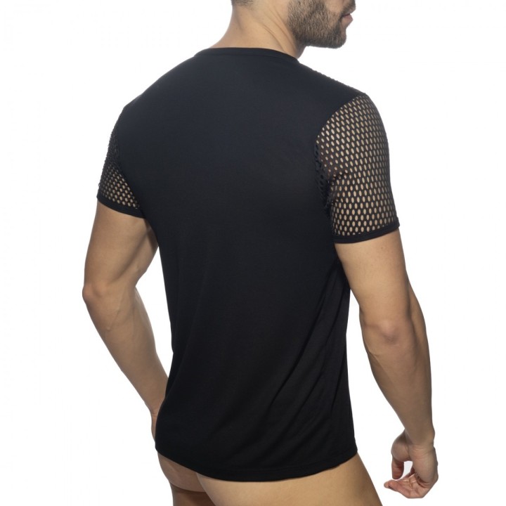 Addicted Mesh Striped T-shirt ADF166