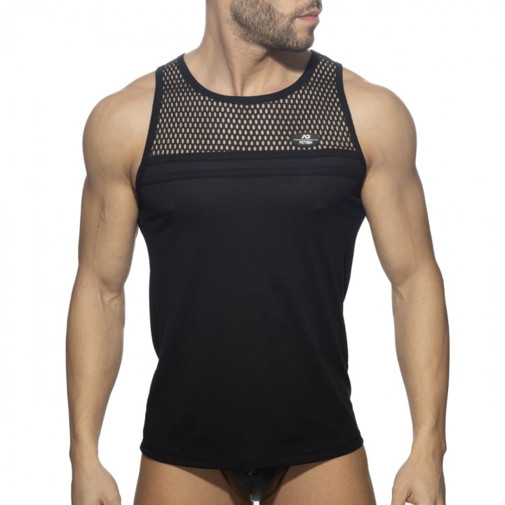 Addicted Mesh Striped majica na bretele ADF167