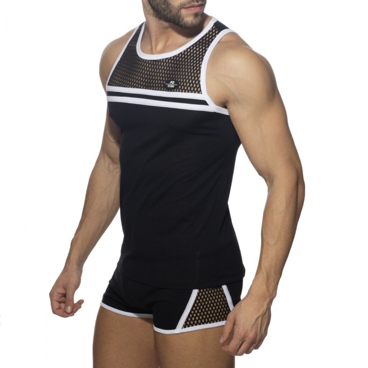 Addicted Mesh Striped Tank Top ADF167