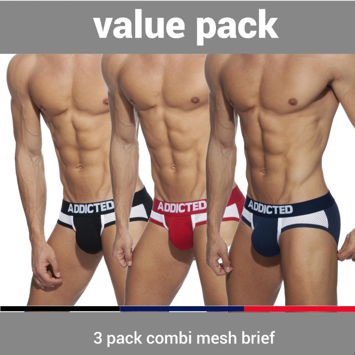 Addicted 3 Pack Combi Mesh Brief AD845