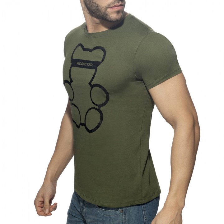 Addicted Tričko Bear s Kulatým Výstřihem AD424