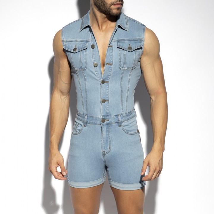 ES Collection Urban Denim Jumpsuit Shorts ESJ069