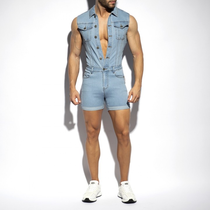 ES Collection Urban Denim Jumpsuit Shorts ESJ069