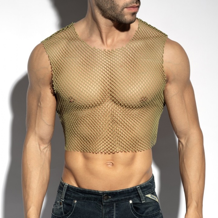 ES Collection Beachy Net Midriff Crop Top TS338