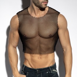 ES Collection Beachy Net Midriff Crop Top TS338