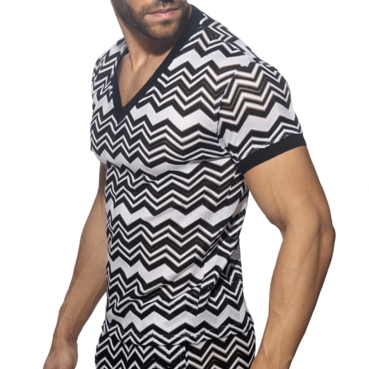 Addicted Isparta Koszulka Polo z Dekoltem V-Neck AD1368
