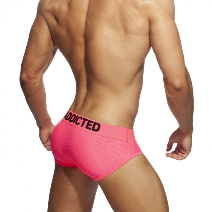 Addicted Ring Up Neon Mesh Brief AD951