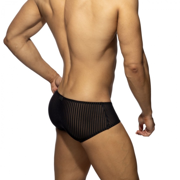 Addicted Black Stripe Brief AD1413