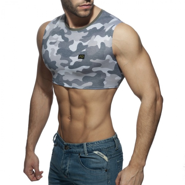 Addicted Къс Топ Camo Без Ръкави AD869