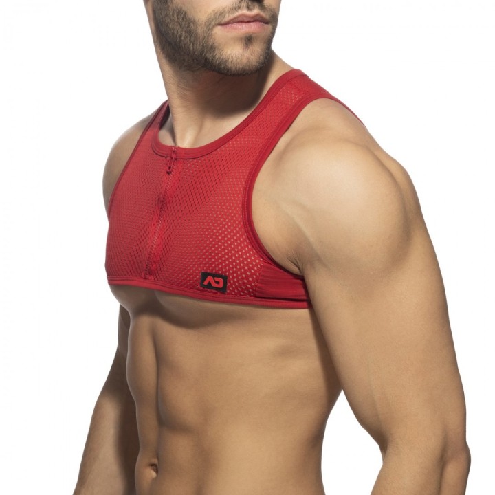 Addicted Crop Top Cu Plasă Și Fermoar AD998