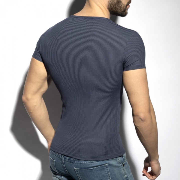 ES Collection Tricou Cu Guler U Din Rib Reciclat TS302