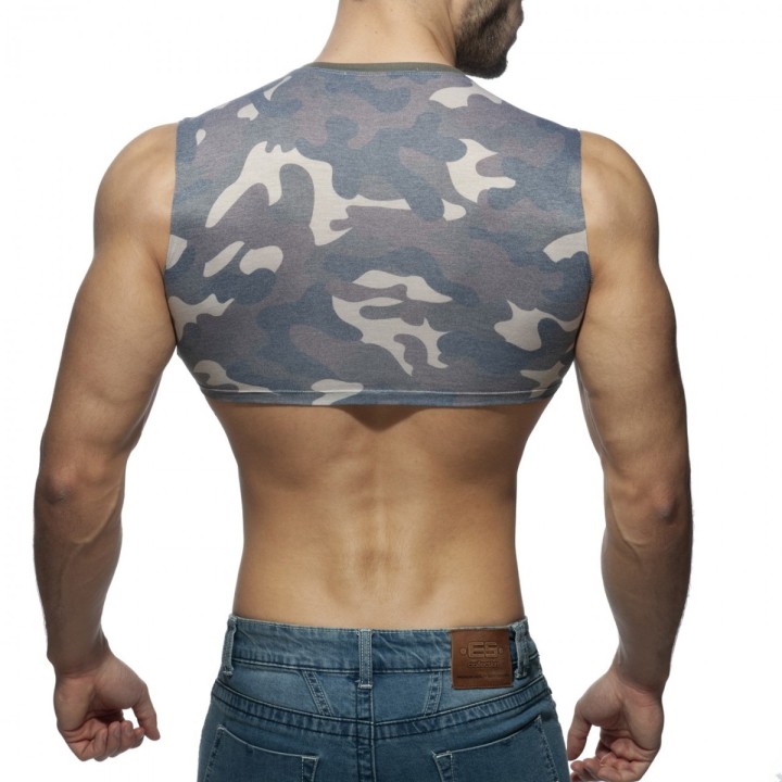 Addicted Sleeveless Camo Crop Top AD869