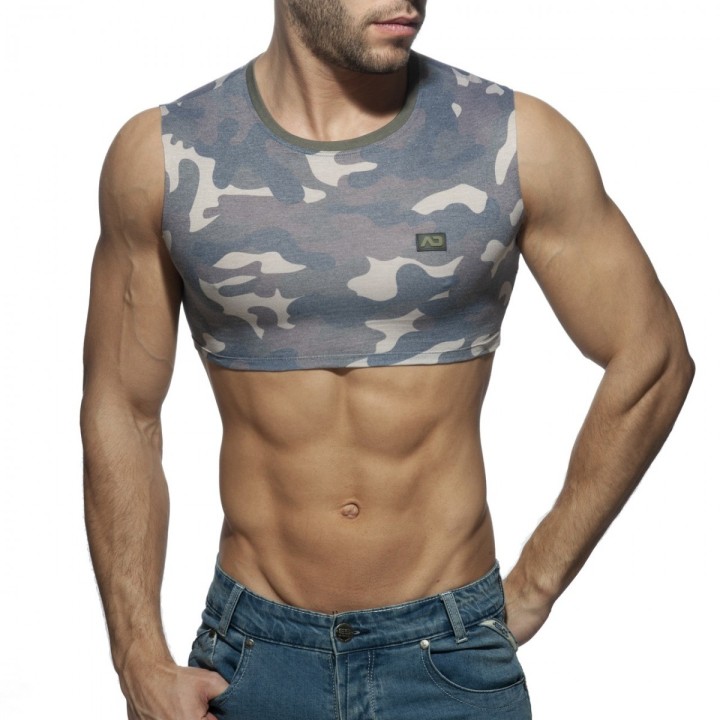 Addicted Camo Crop Top Bez Rukávov AD869