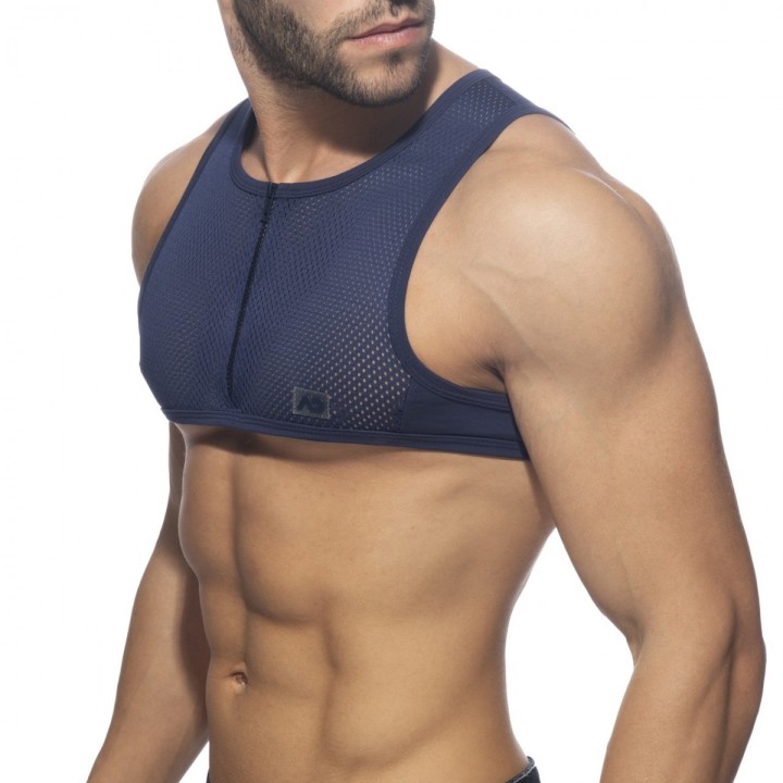 Addicted Mesh-Zip Crop Top AD998