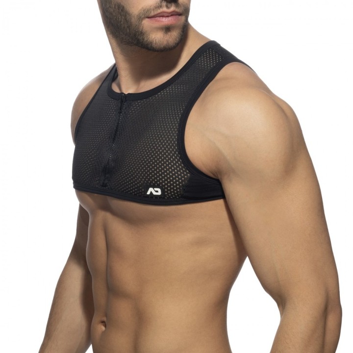 Addicted Mesh-Zip Crop Top AD998
