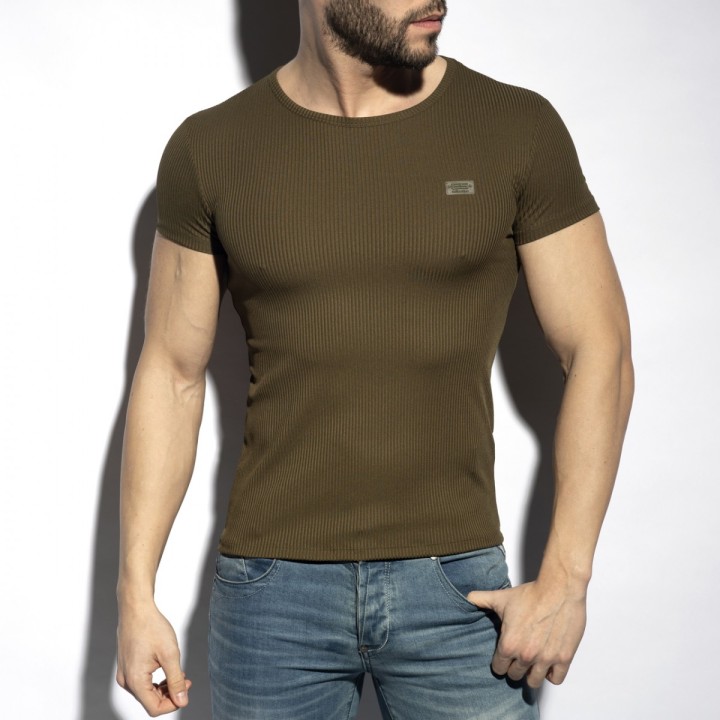 ES Collection Tricou Cu Guler U Din Rib Reciclat TS302
