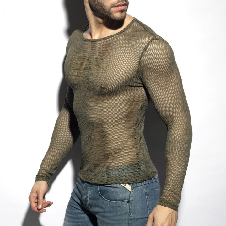 ES Collection Mesh-Langarm-T-Shirt TS304