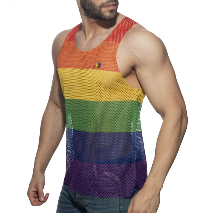 Addicted Mesh Rainbow Tank Top AD1166