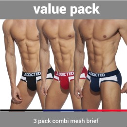 AD845 Addicted 3 Pack Combi Mesh Brief AD845