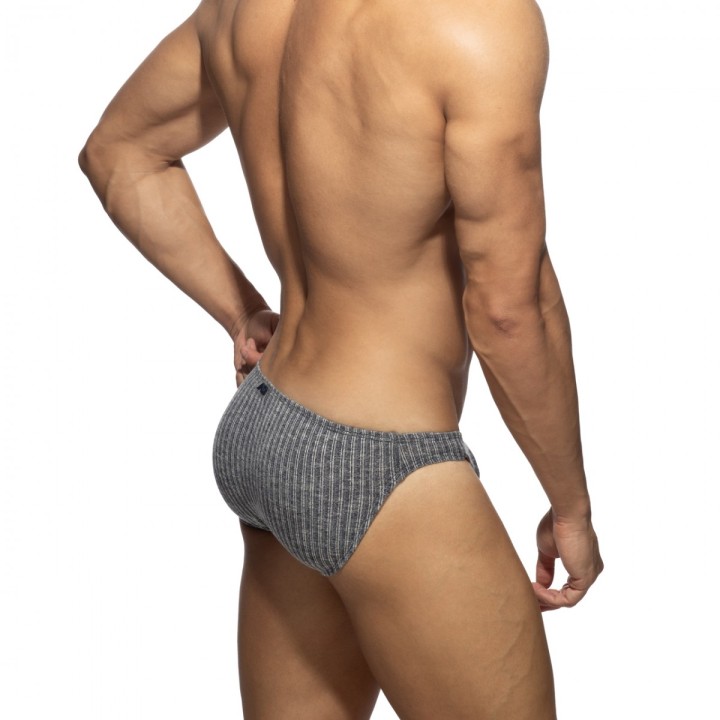 Addicted Slipy Bikini Prążkowane Jeans AD1473