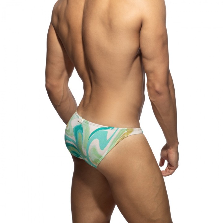 Addicted Abstract Terrycloth Plavkové Mini Bikini Slipy ADS402